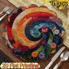 35cm Floral Print Linen Placemats 2D Printed Coaster Table Mats Bohemian Style Placemats  Kitchen
