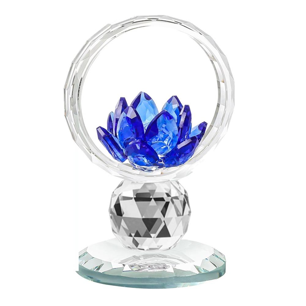 Reflection Effect Lotus Flower Figurine Stable Base Clear Lotus Flower Collectible  Home Decor
