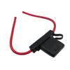 In-line 8AWG Waterproof Fuse Holder Black, Compatible with Maxi Fuse, 100A, 8 AWG Red Wire, Thermoplastic, Through-Hole Mount