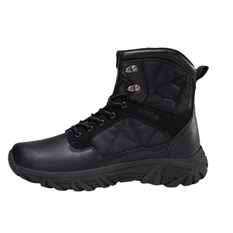 Leather Martin Boots Winter Autumn Winter Outdoor High Top Combat Boots Black Mountaineering Camping Plus Size Men's Boots