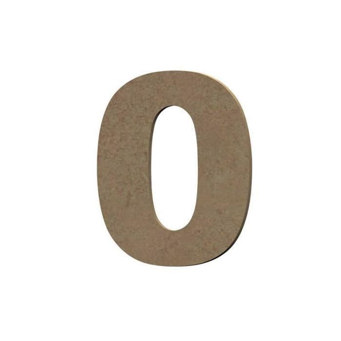 Support chiffre en bois MDF à décorer - Marque - Modèle - Blanc - Adulte - 8 cm x 6 mm
