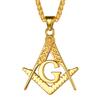 Colier Masonic U7 Pătrat și Compas Francmason Simbol Litera G Oțel Inoxidabil Pandantiv Francmasoni Liberi și Acceptați Bijuterii Cadou