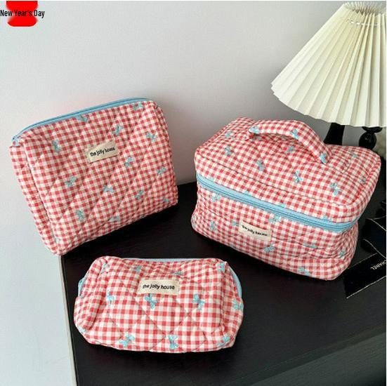 2023 Floral Cute Cotton Makeup & Toiletry Bag - Small, Fresh, Portable Storage Case