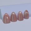 Short Almond Cat Eye French Smile Line Press-On Nails - 32 Pieces