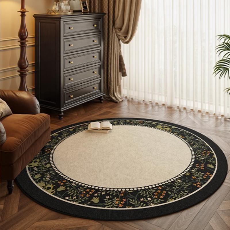 Round Carpet Bedroom Bedside French Medieval Style Cloakroom Dressing Table Chair Floor Mat Home Decoration Living Room Rugs