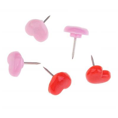 100PCS Reusable Pink Red Thumbtack Photo Pins Fixed Push Pin Love Heart Thumb Tacks Board