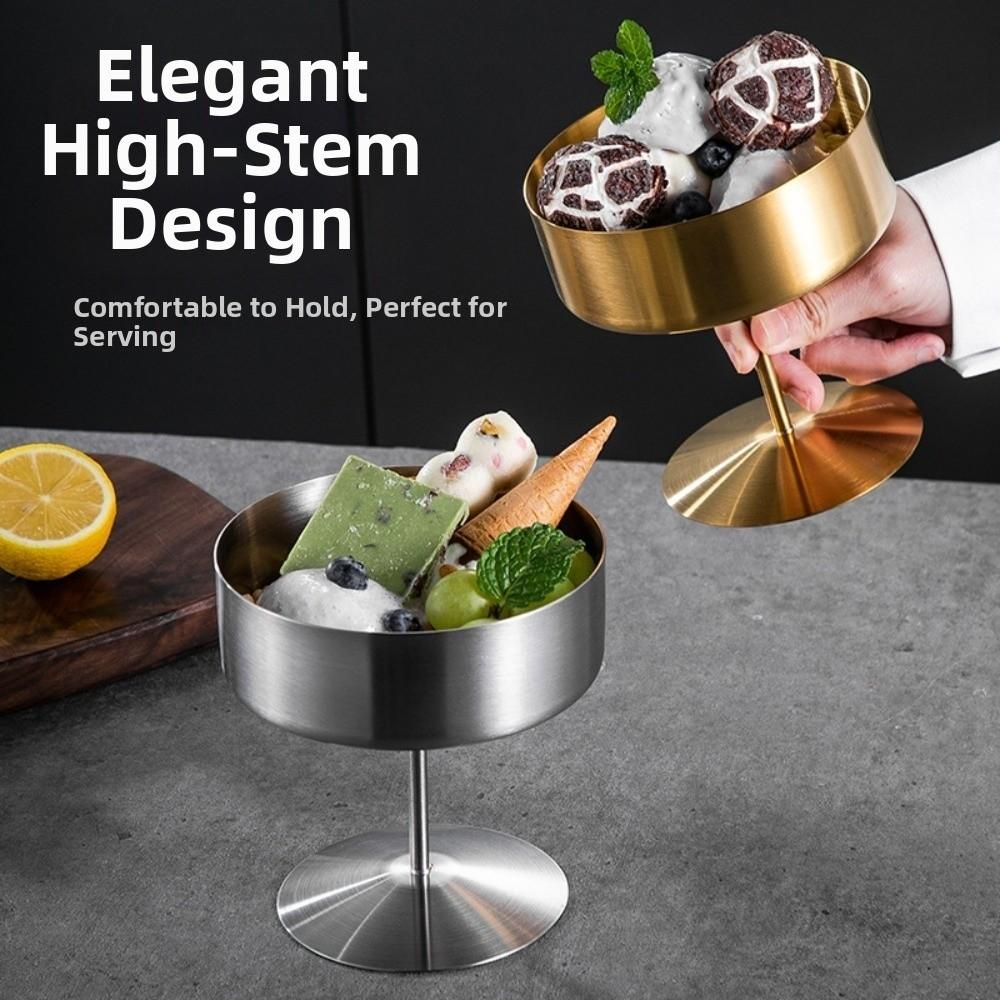 304 Stainless Steel Dessert Serving Cup Reusable Pudding Cup  Bars Parties