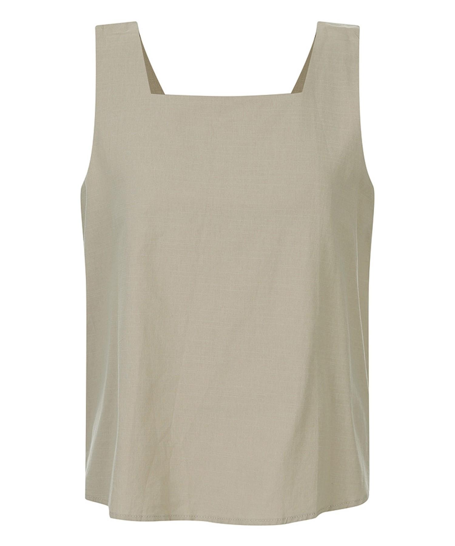 Vanake Square Neck Sleeveless Blouse_Vb47Blm301Z Beige(Be)/F(Free)