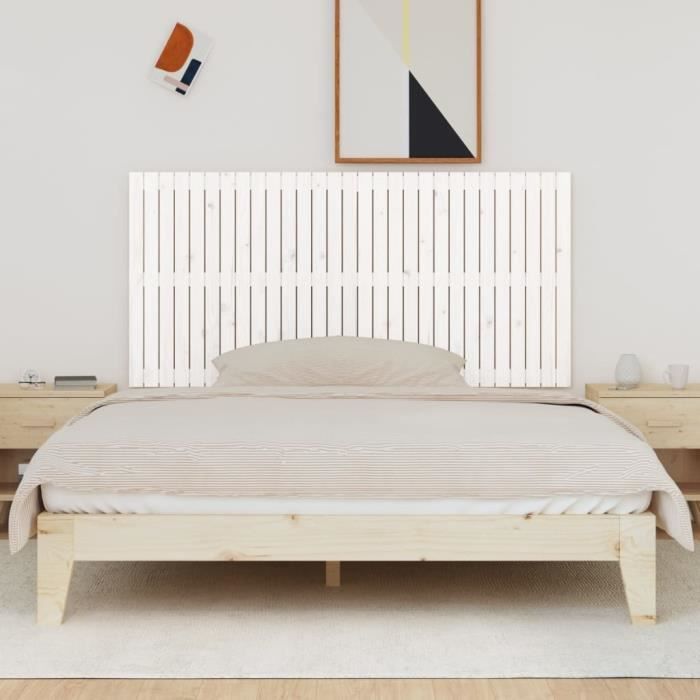 VidaXL Wall-mounted Headboard White 185x3x90 Cm Solid Pine Wood 824914