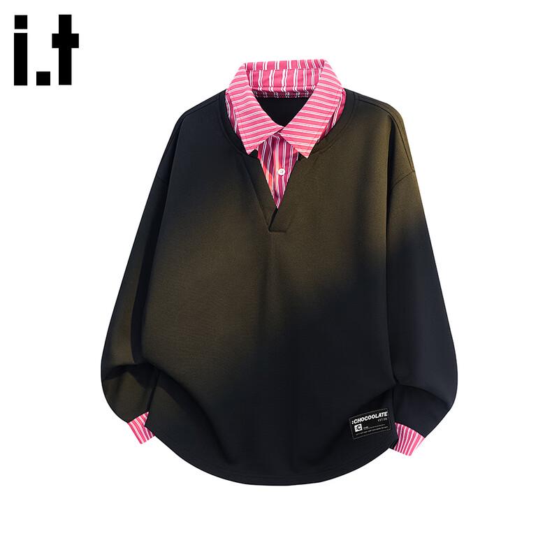 CHOCOOLATEit Men s Faux Two-Piece Long Sleeve Sweatshirt 8XL