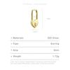 ANDYWEN 100% 925 Sterling Silver Lock Coeur Earring Hoops Clips Piercing Luxury Fine Jewelry Heart Clips Clasp Fine Jewelry