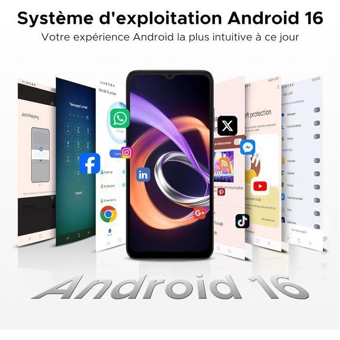 OUKITEL C66 Smartphone 24GO+512GO/1TB 6,73" 120Hz 5000mAh 64MP Étanche Telephone Portable Android 16 4G Fingerprint/NFC/GPS Jaune