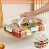 Plateau à légumes avec couvercle et poignée, Plateau de service compartimenté, Tourne-plateau à snacks, Boîtes à snacks portables pour bonbons, fruits, noix, Transparent Réfrigérateur