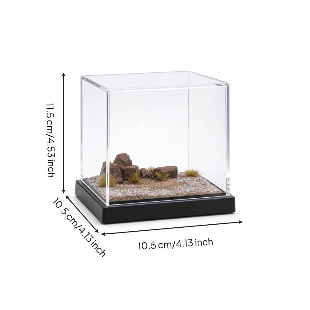 Acrylic Display Case with Dust Cover Dustproof Miniature Clear