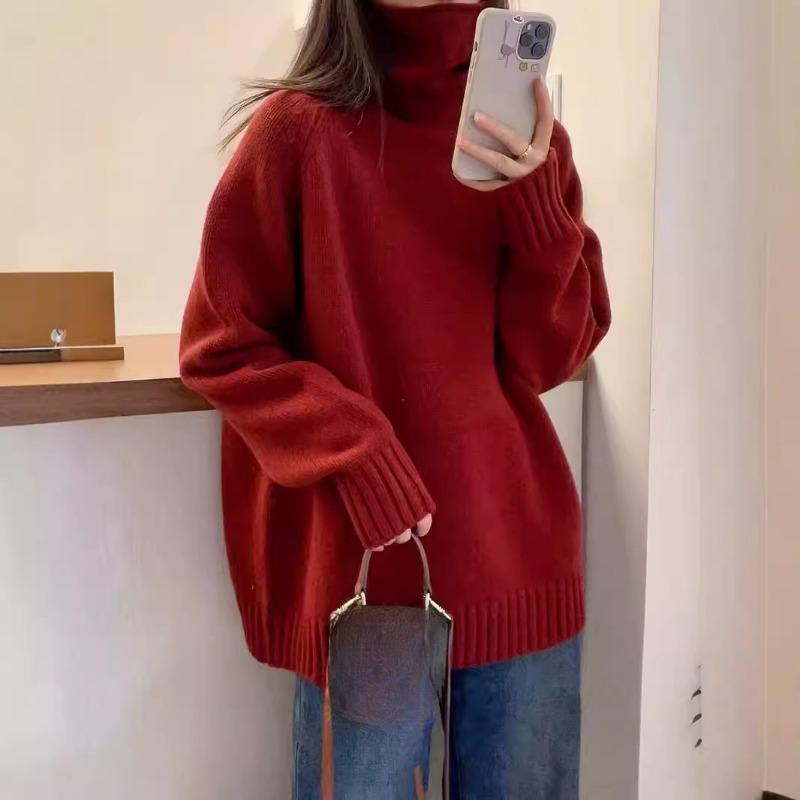Kašmírový rolák Dámský podzimní zimní nový svetr Dámský pletený volný pulovr Dámský top