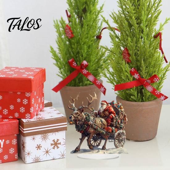 Christmas Window Sill Ornament Santa Claus Ornament, Retro Reindeer Acrylic Decoration, Moisture Proof Double Sided Desktop Figurines for Holiday Home