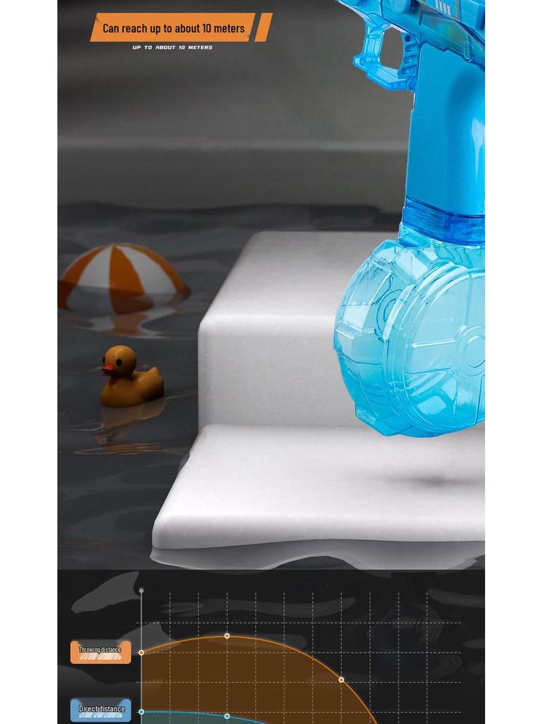 Large Capacity Electric Water Gun Toy for Kids - Continuous Spray and Fire Light Effects