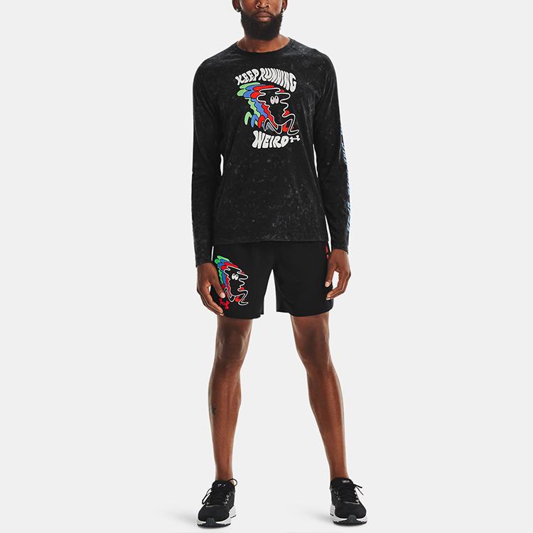 Under Armour Patterned Print Blend Crew-Neck T-Shirt Men Tops Black 1367772-001