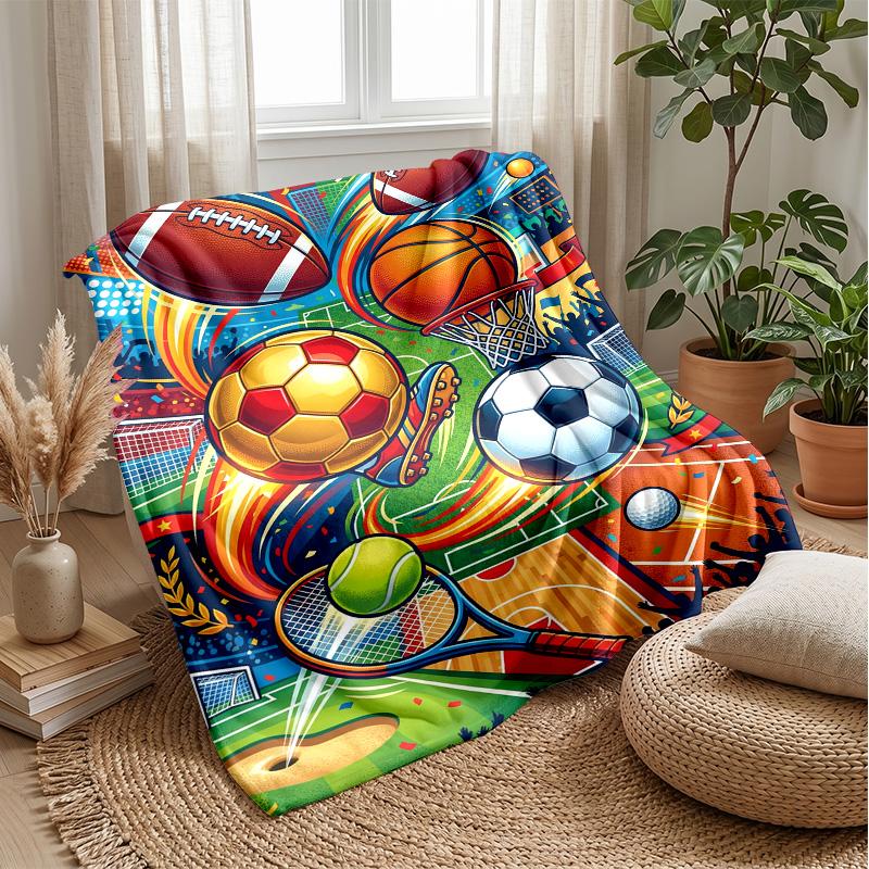 Space Sports Fusion Theme blanket Lightweight Warm Flannel Blanket Decorative Throw Blanket for Home Decoration
