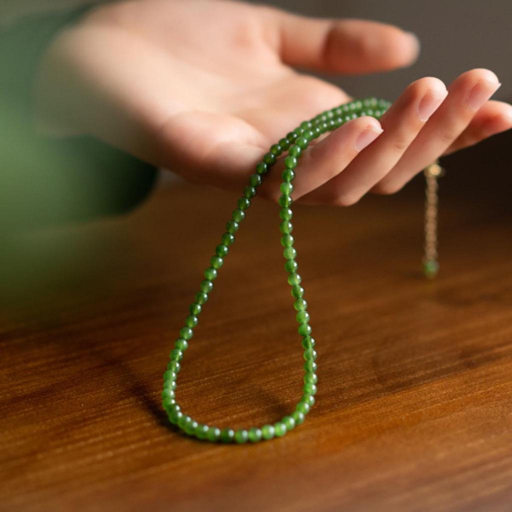 Naszyjnik na obojczyk z zielonego jadeitu Hetian w starożytnym stylu