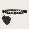 LoveHeart Buckle Waist Belt Subculture Pin Buckle Waistband Punk Rivet Studded Belt Waist Bag for Coat Women Accessories