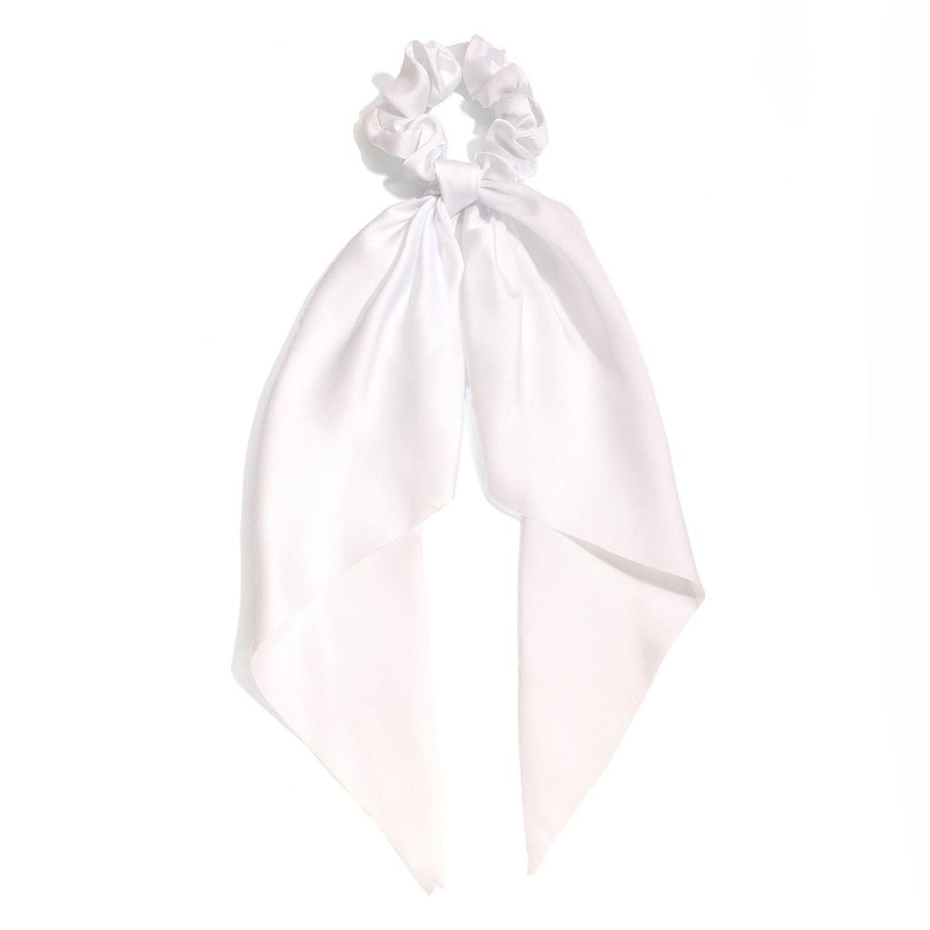 Spring Satin Knot Triangle Scarf: Solid Color Hair Accessory for Women & Girls