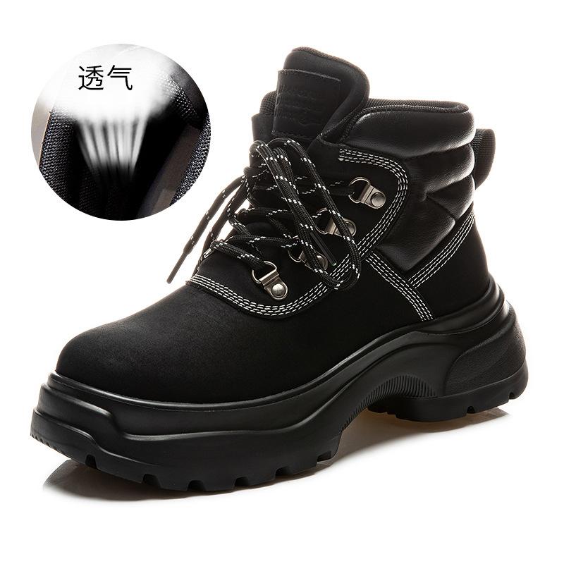 

Foam bottom big yellow boots women s 2025 autumn new short boots thick-soled leather Martin boots casual flat-bottomed versatile women s boots 35 чёрный