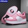 Sapatos Desportivos Infantis com Duas Rodas e Rodas Destacáveis Ultraleves Unissexo Patins de Rodas Para Adolescentes Meninas