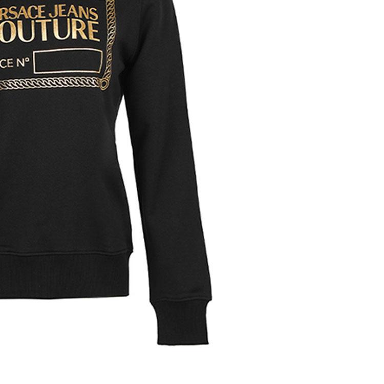 Versace Letter Print Crew Neck Long Sleeve Sweatshirt Women Sweatshirt Black 71HAIT12-CF00T-G89