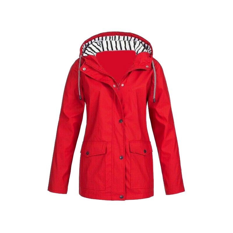 

Rain coat female Rain Coats for female Waterproof Long Hooded Trench Coats Windbreaker Travel coat XXXXXL красный