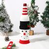 Christmas Wine Sweater Cover Handmade Knitted Cartoon Santa Snowman Reindeer Bottle Sleeve for Winter Dining Table Decoration