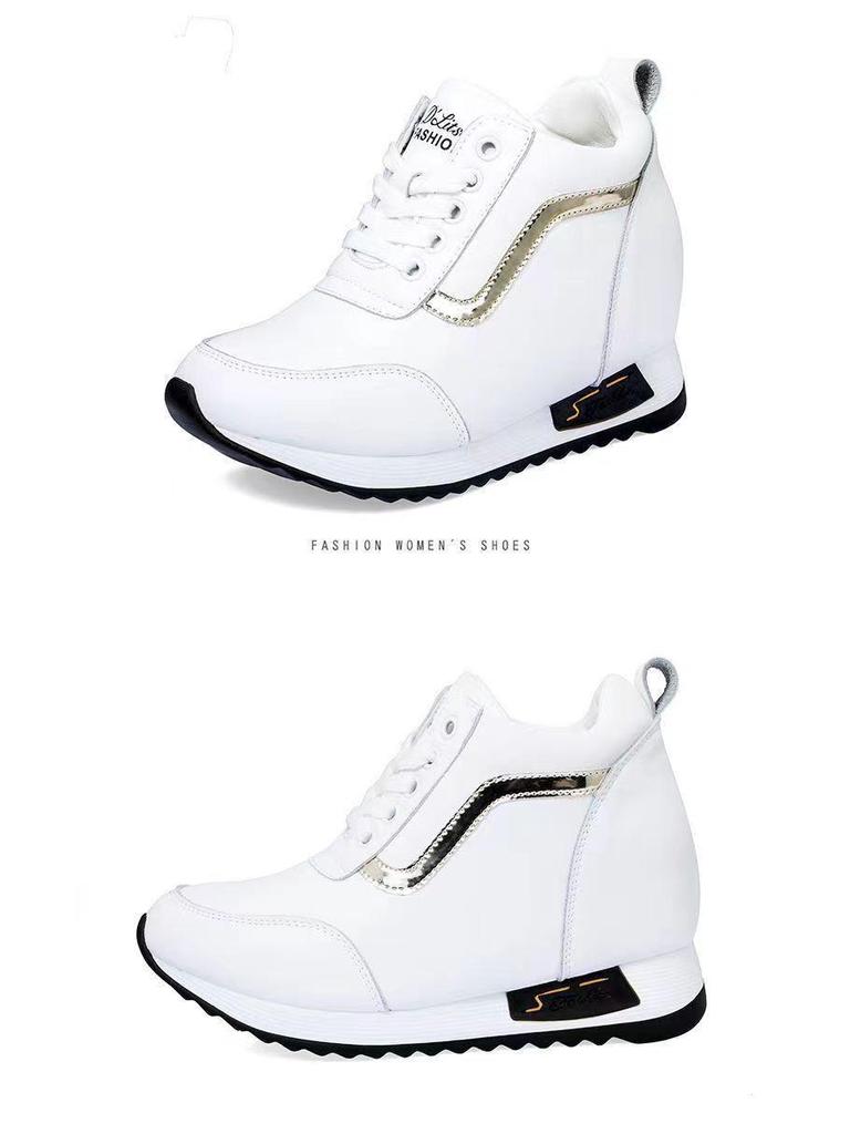Women's Trendy 2024 Sporty Casual Height-Boosting Korean Style Leather Shoes