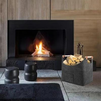 S/M/L Felt Firewood Basket Fireplace Log Carrier Holders Portable Foldable Wood Basket Multifunctional Sturdy Wood Carring Bag