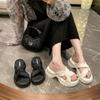 Thick-soled Cool Slippers Women's Fashion 2025 Summer New Fairy Style with Skirt Muffin Bottom Beach Roman Shoes