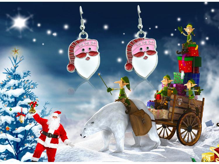 European & American Drip Oil Santa Claus Earrings - Latest Fashion Christmas Gift Jewelry