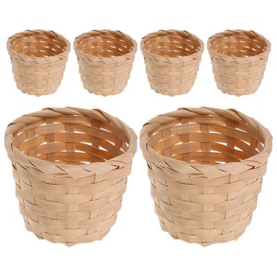 6 Pcs Fairy Bamboo Storage Basket Home Decor Miniature Woven Baskets Flower Decorative