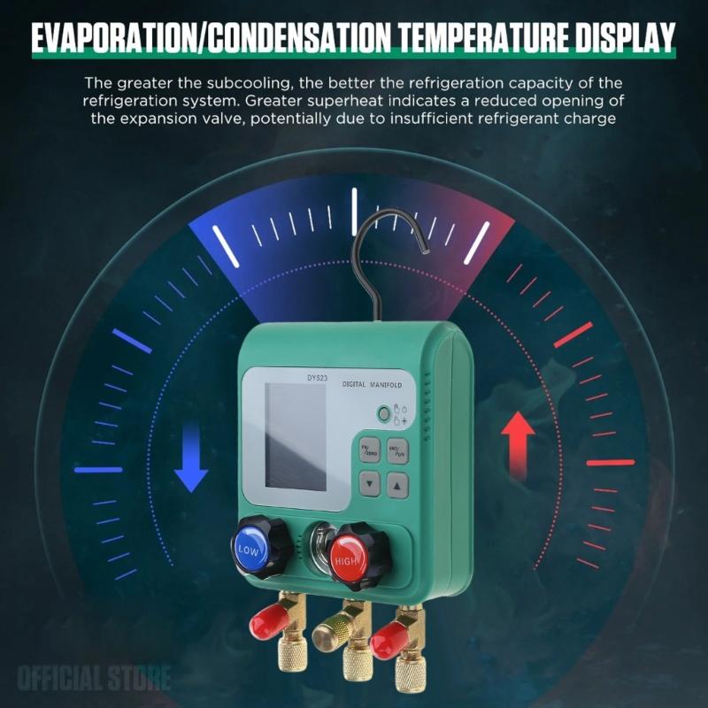 High Precise Car Air Conditioning Refrigerants Pressure Gauge with LED Display Suitable for Easy Monitoring Diagnostics