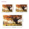 2D Fall Forest Backdrop, Autumn Oak Tree with Squirrels Background for Harvest Festival Decor