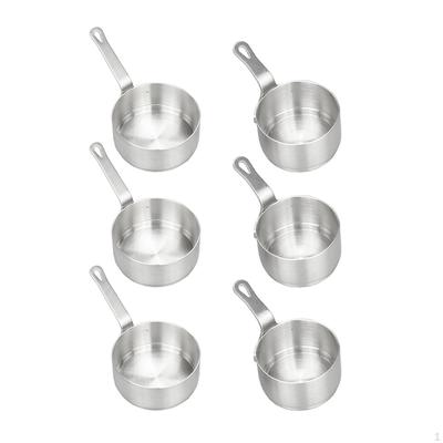 Set of 6 Stainless Steel Cooking Pans - Mini Milk Pot Included