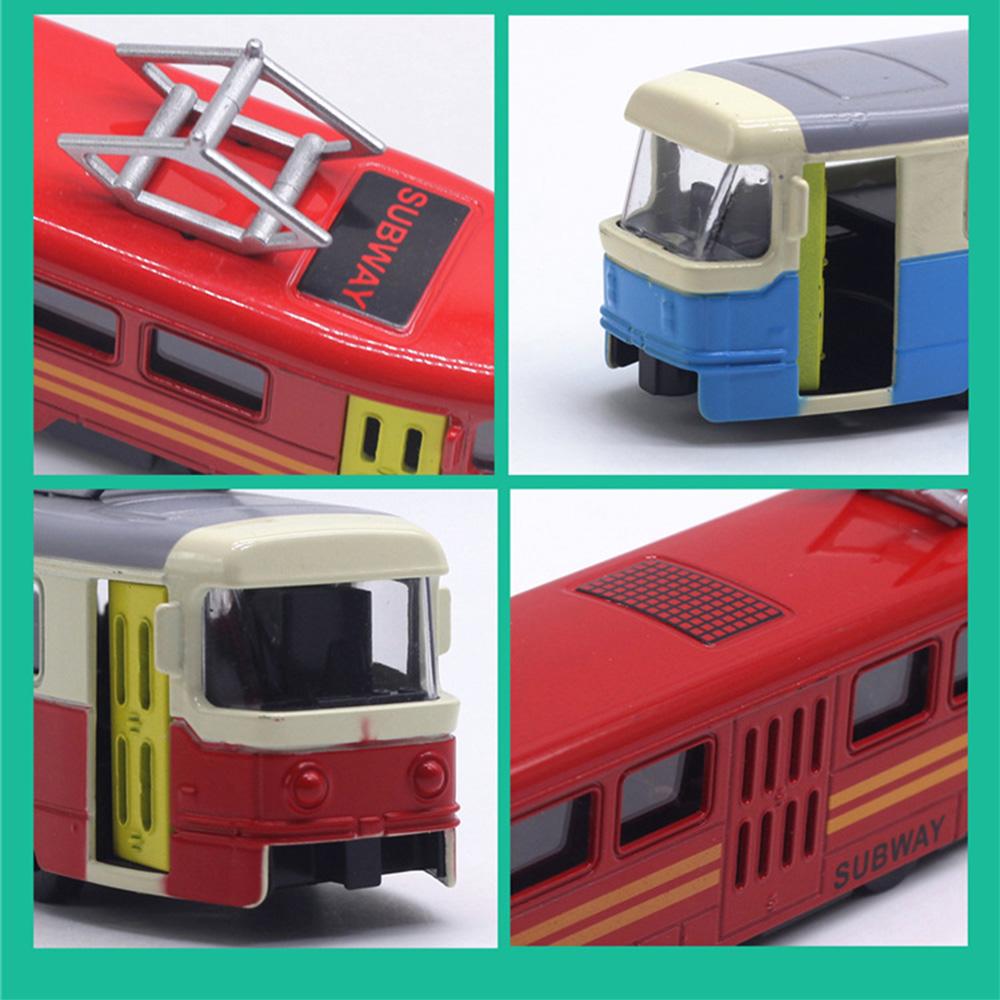 1/90 City Bus Train Tram Diecast Pull Back Model W/LED Music Developmental Car Toy