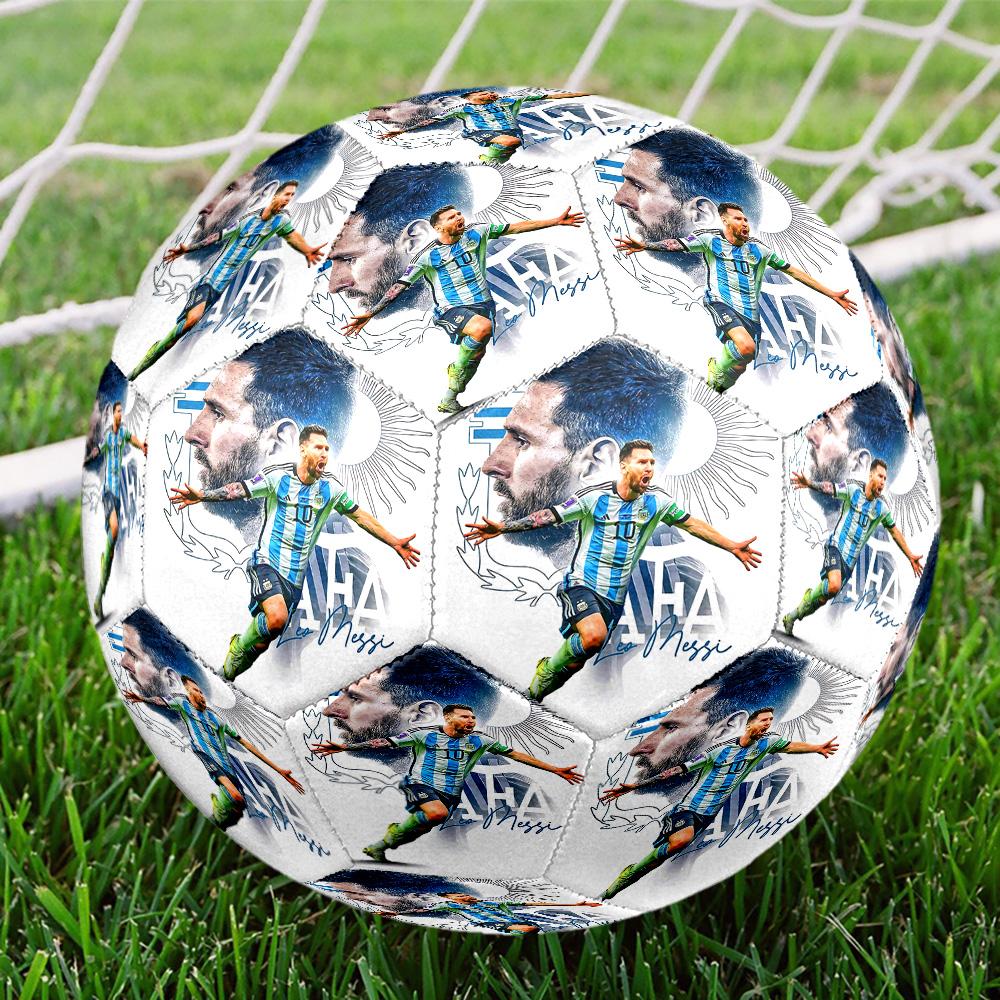 1pc World Cup Stars Collage Size 5 Football Soccer Balls, Competition Sport Football Indoor And Outdoor Training Ball.Q702022 Size 5