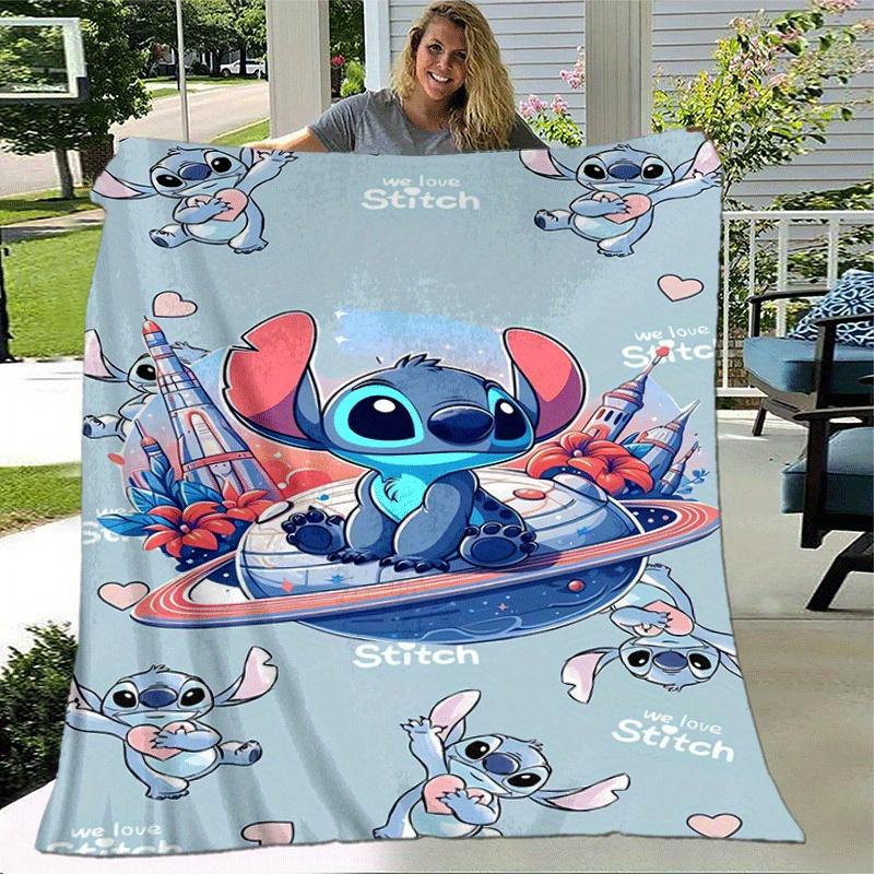 1pc Stitch Printing Blanket - Soft, All-Season Throw for Office Blanket,Personalized Gift with Adorable Cartoon Design