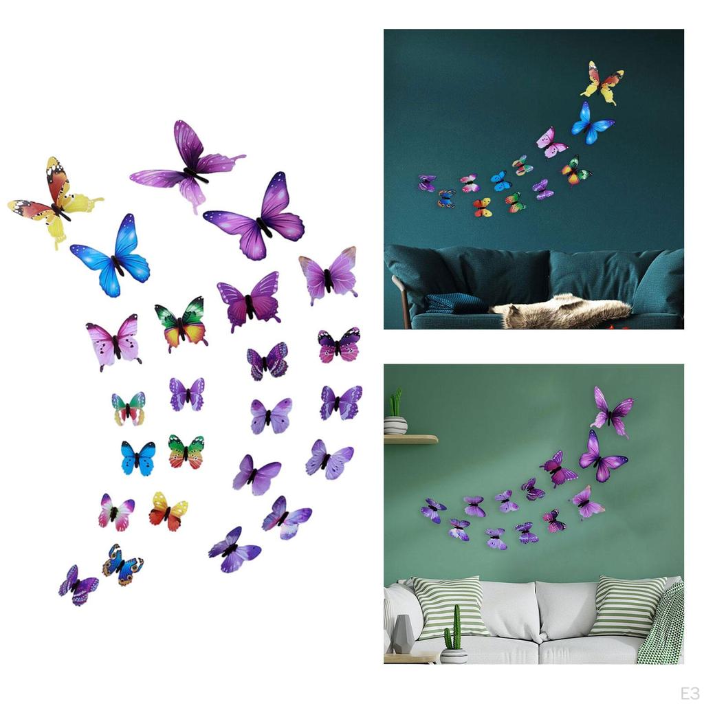 12 Pieces 3D Butterfly Wall Stickers Decor Luminous Art Decals Decorative Lovely DIY