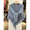 Autumn and Winter High-end Korean Versatile Fringes Thickened and Warm with Triangle Scarves, Knitted Wool Scarves, Shawls