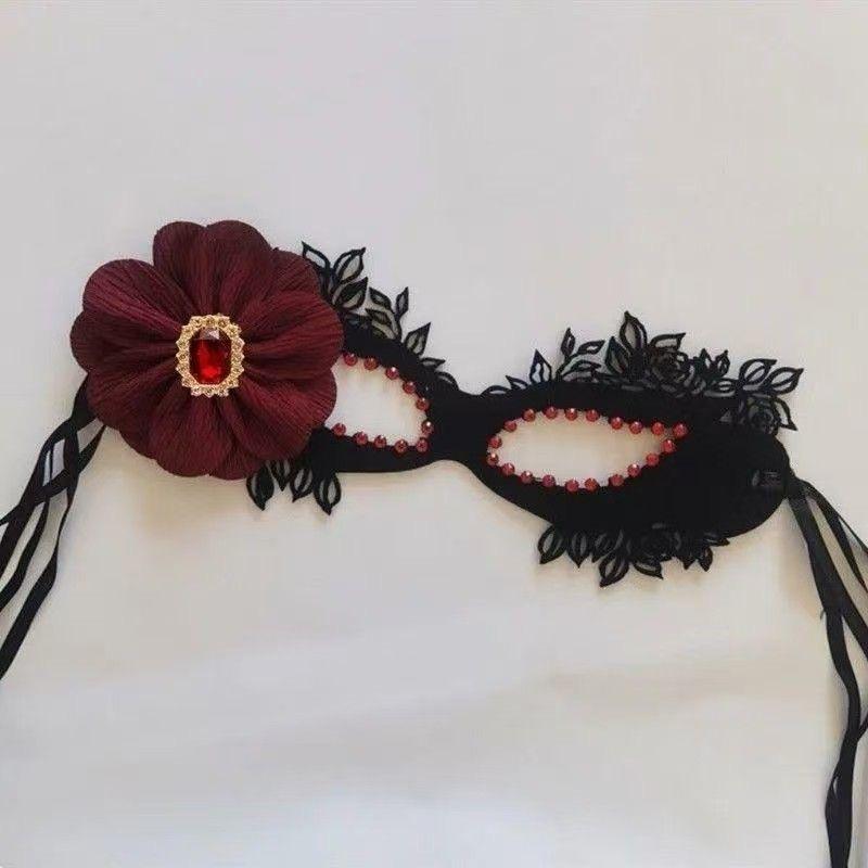 Halloween-Kostümmaske Gothic-Punk-Stil Maske Party Tanz Spitze Dekoration Requisiten Frauen und Mädchen Cosplay Gesichtsdekoration