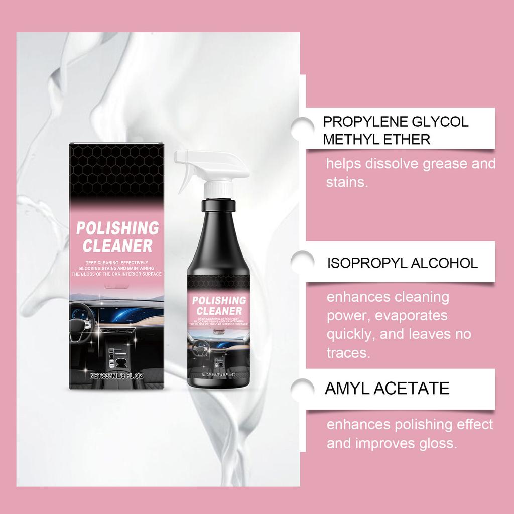 Autoinnenraum-Pflegespray, Ein tägliches Pflegemittel zur Reinigung, Fleckenentfernung und Aufhellung von Lederausstattungen. 237 ml