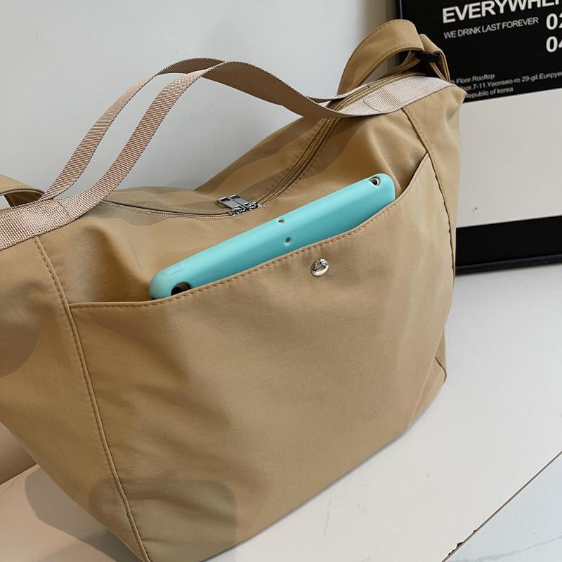 Student Class Handbag Lightweight Waterproof Nylon Cloth Tote Bag Large Capacity Crossbody Bag