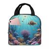 Underwater Coral Reef Fish Insulated Lunch Bag for Kids School Cooler Thermal Food Box Tote Portable Lunch Boxes Container