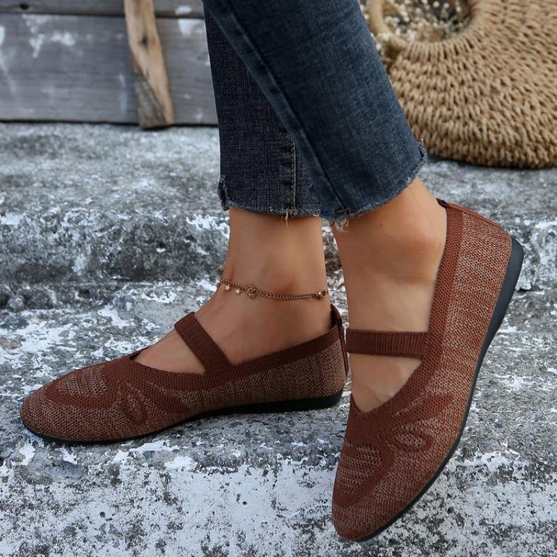 Large size new fly-woven mesh women's casual single shoes embroidered cloth shoes hollow breathable flat-soled women's shoes