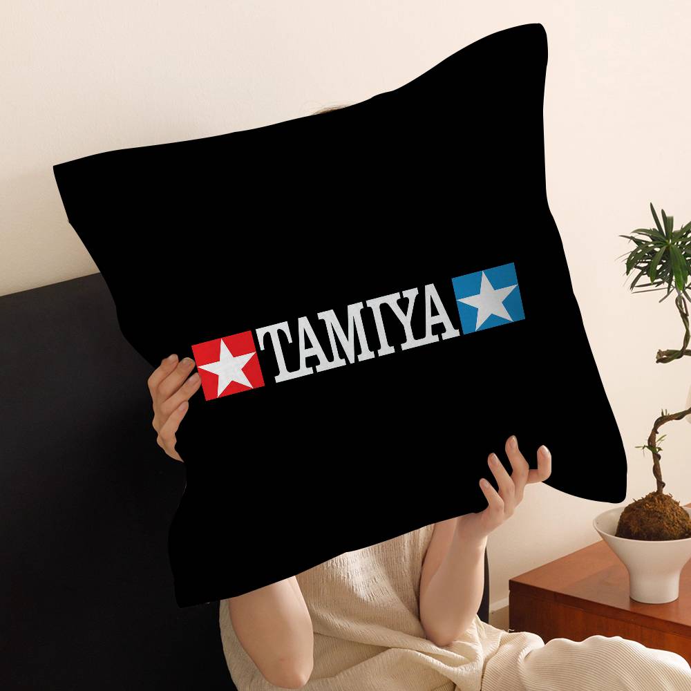T-Tamiya Logo Pillowcase Toon Gift Cushion Cover Bedroom Home Sofa Chair Seat Decor Pillow Case
